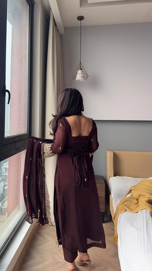 Palash Designer Embroidered Zari Sequins Work Pakistani Suit Set