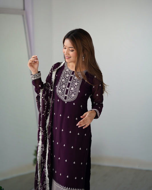 Mahi's WINE MAROON SUIT SET