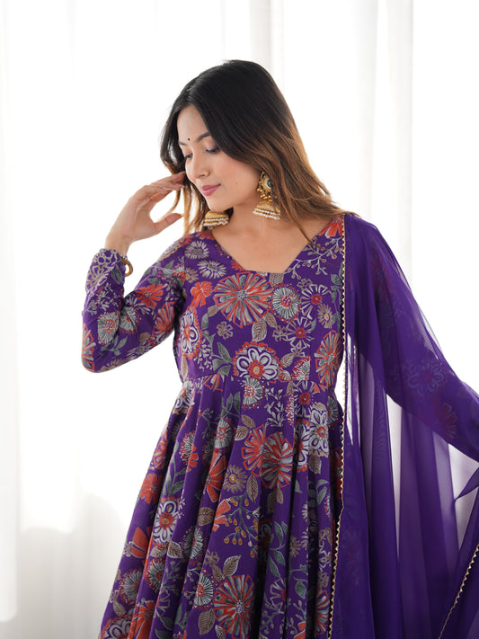 Purple Sharara Set
