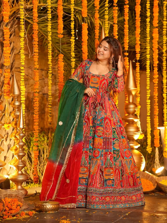 Rangshaa Heavy Embroidered Maxi Set 6131