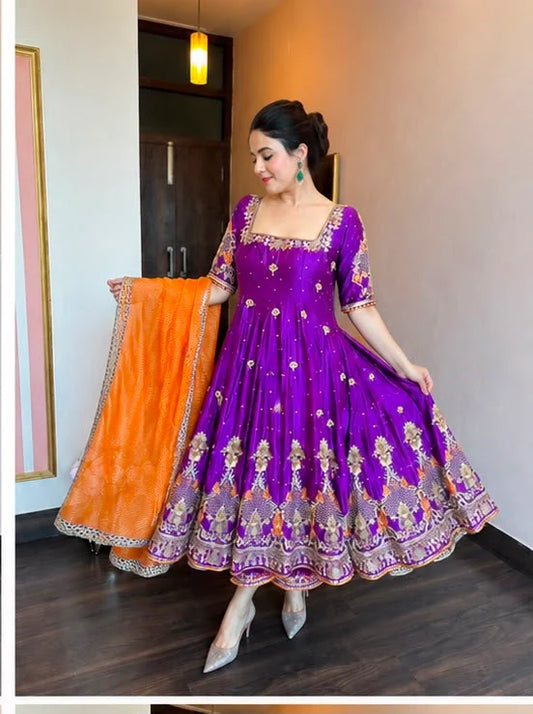 Malveera Premium Quality Anarkali Suit Set