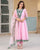 blush pink kota doria Anarkali suit set  TD-113