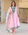 blush pink kota doria Anarkali suit set  TD-113