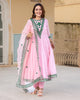 blush pink kota doria Anarkali suit set  TD-113