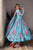 ANISKA SKY BLUE FLORAL PRINT ORGANZA SUIT SET