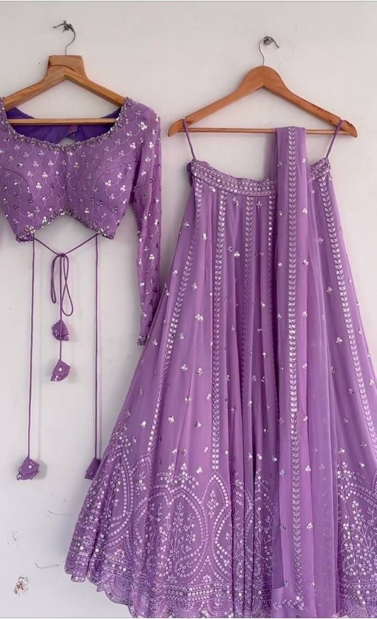 Light Purple Colour Embroidered Lehenga Choli