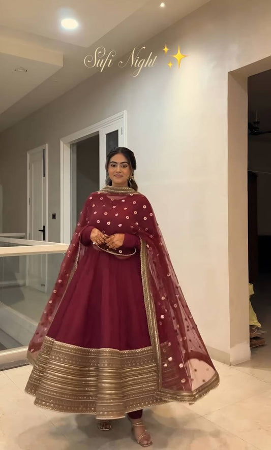 Avika Red Anarkali Suit Set 6091