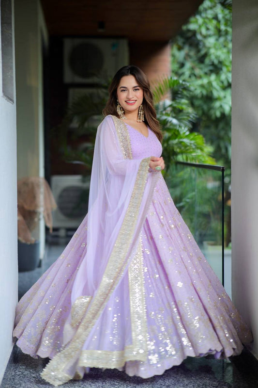 Prisha Purple Anarkali Suit Set