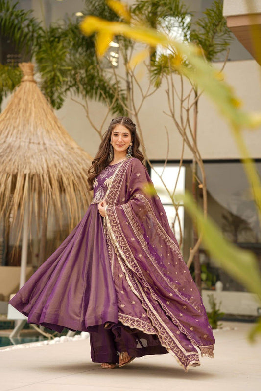 Vedika Cosmo Silk Anarkali Premium Suit Set