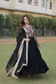 BLACK COLOUR PREMIUM READYMADE GOWN WITH DUPATTA SET-LC-1090