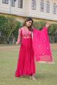 PINK COLOUR PREMIUM READYMADE GOWN WITH DUPATTA SET-LC-1090