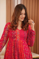 MASLIN FULL FLAIR WITH KALI PATTERN AND CANVAS PATTA WITH DUPPTA SET READY TO WEAR