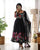 BLACK ORGANZA FLOWER DUPTTA SET