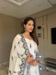 Kajal's White Premium Quality Anarkali Suit Set