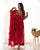 NAIRA CUT RED EMBROIDERY KURTA SET