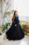 SOLID BLACK LONG FLAIR LESS BODER SET WITH DUPATTA-TD-114