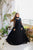 SOLID BLACK LONG FLAIR LESS BODER SET WITH DUPATTA-TD-114