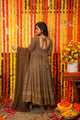 CHOCLATE STAR EMBROIDERED GEORGETTE SUIT SET TD-120