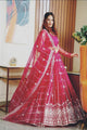 RED MOROON NET LEHENGA CHOLI SET WL- 3010