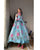 ANISKA SKY BLUE FLORAL PRINT ORGANZA SUIT SET