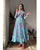 ANISKA SKY BLUE FLORAL PRINT ORGANZA SUIT SET