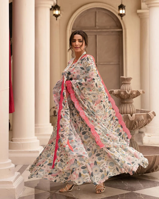 HEENA'S' DESIGNER READYMADE GOWN SINON FABRIC
