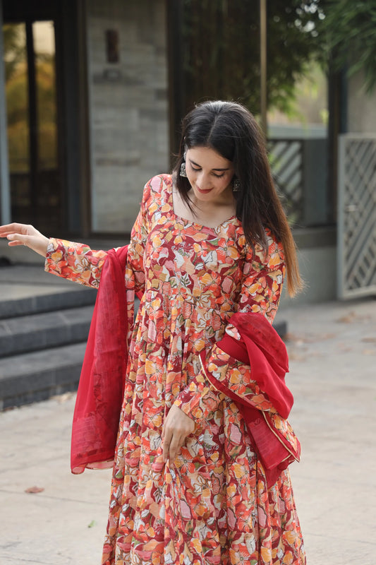 CHARMI'S MULTI COLOURED ANARKALI SUIT SET