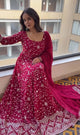 Simika's Gajri  Pink Premium Quality Anarkali Suit Set