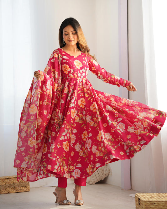 Pink Rose Kurta Set