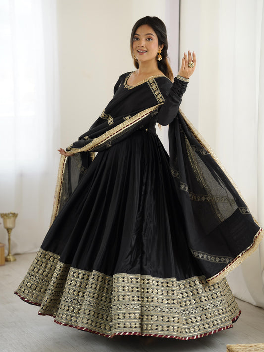 Keya Black Colored Premium Anarkali Suit Set