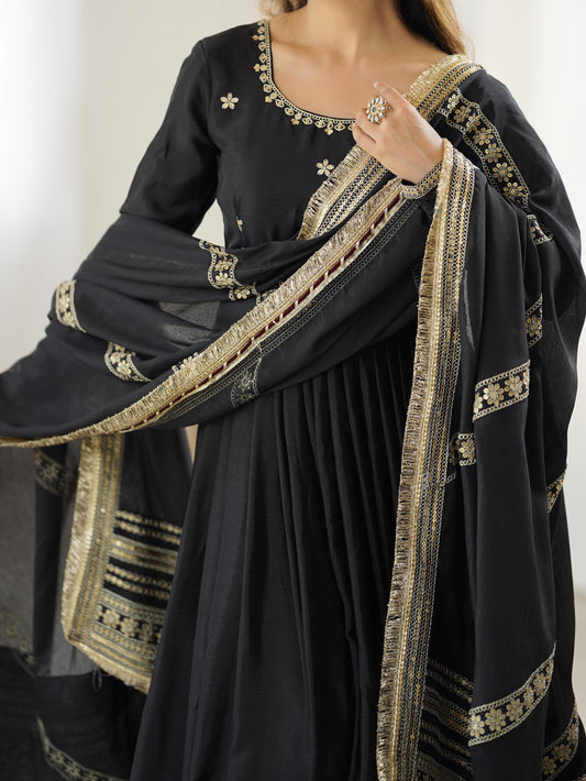 Keya Black Colored Premium Anarkali Suit Set