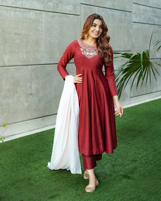 Siya Silk Anarkali Suit Set