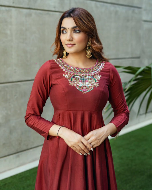 Siya Silk Anarkali Suit Set