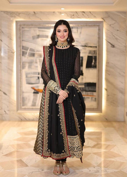 Kunza Black Royal Anarkali Set 6127