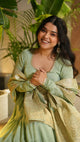 Premium Quality  Roman Silk Gown Anarkali Suit Set