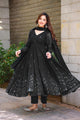 BLACK GEORGETTE EMBROIDERED SUIT SET TD-107