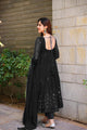BLACK GEORGETTE EMBROIDERED SUIT SET TD-107