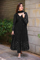 BLACK GEORGETTE EMBROIDERED SUIT SET TD-107