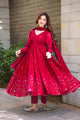 MAROON  GEORGETTE EMBROIDERED SUIT SET TD-107