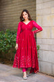 MAROON  GEORGETTE EMBROIDERED SUIT SET TD-107