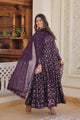 Lucknowi Sequins Work Gown and duptta suit set