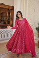 Lucknowi Sequins Work Gown and duptta suit set
