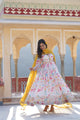 White Multi Anarkali Suit Set