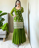 Green Colored New Designer Party Wear Look Sharara LC-264