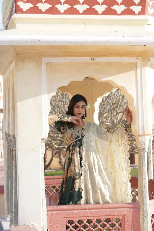 MASAKA READYMADE ALIA CUT GOWN WITH DUPATTA SET