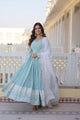 Nimika's Sky Premium Quality Anarkali Suit Set