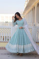 Nimika's Sky Premium Quality Anarkali Suit Set