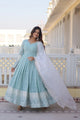 Nimika's Sky Premium Quality Anarkali Suit Set