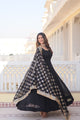 BLACK COLOUR READYMADE ALIA CUT GOWN WITH DUPATTA SET-LW-1070