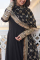 BLACK COLOUR READYMADE ALIA CUT GOWN WITH DUPATTA SET-LW-1070